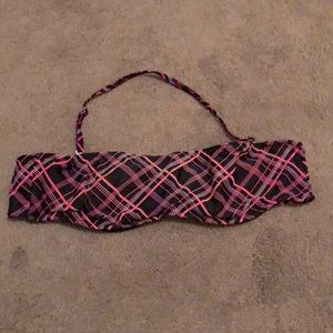 Pink and black bathing suit top